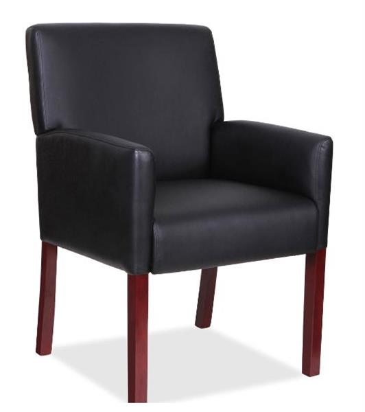 Lorell Full-Sided Arms Leather Guest Chair